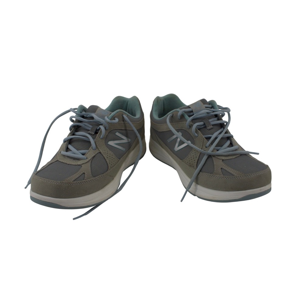 New Balance Size 9 Wide 877 Walking Shoes Grey Light Blue Suede Sneakers WW877SB - Picture 3 of 8